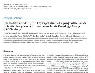 Evaluation of c-kit (CD 117) expression as a prognostic factor in testicular germ cell tumors: an Iz