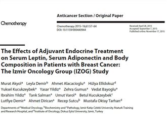 The Effects of Adjuvant Endocrine Treatment on Serum Leptin, Serum Adiponectin and Body Composition