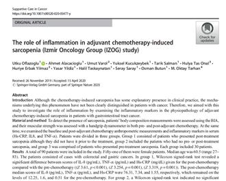 The role of inflammation in adjuvant chemotherapy-induced sarcopenia (Izmir Oncology Group (IZOG) st
